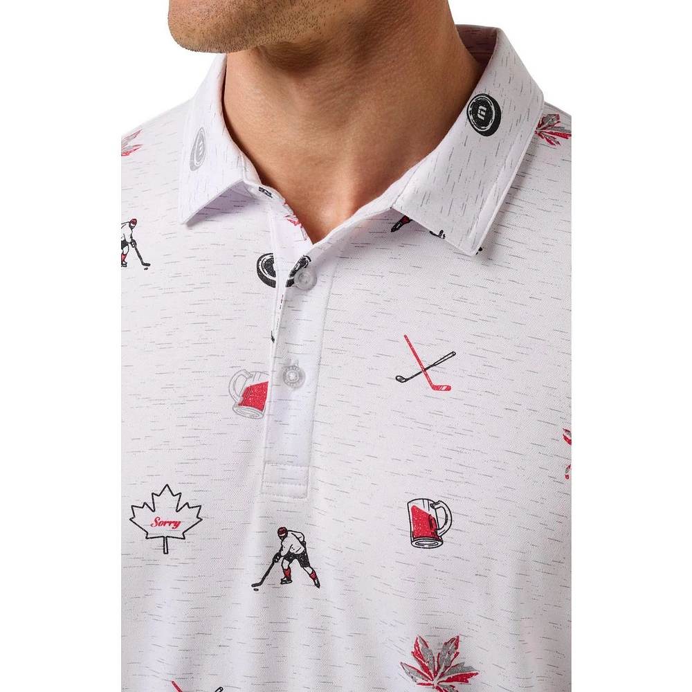 Men's Canada AOP Hockey Short Sleeve Polo