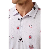 Men's Canada AOP Hockey Short Sleeve Polo