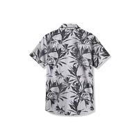 Men's Light Map Button Up Short Sleeve Polo