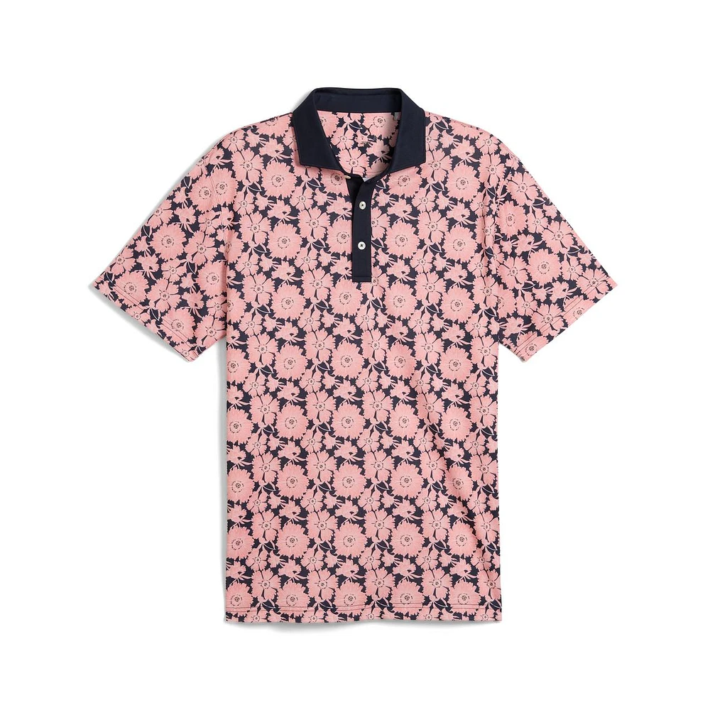 Men's Pique Flower Fields Short Sleeve Polo