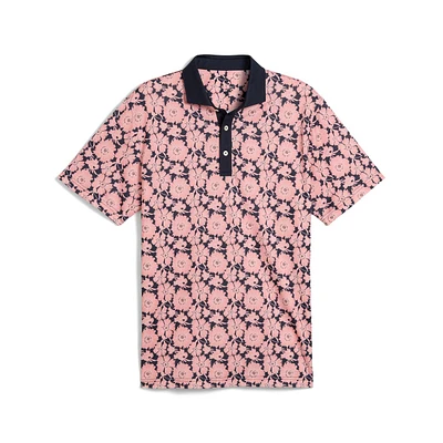 Men's Pique Flower Fields Short Sleeve Polo
