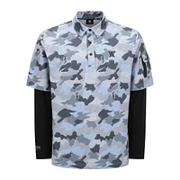 Men's Layered Camo Long Sleeve Polo