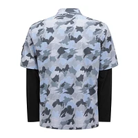Men's Layered Camo Long Sleeve Polo