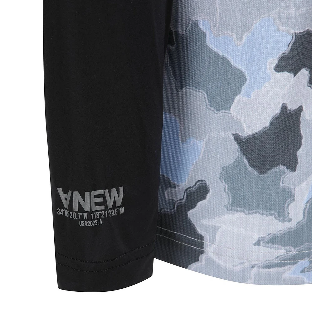 Men's Layered Camo Long Sleeve Polo