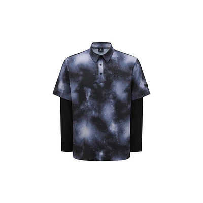 Men's Layered Camo Long Sleeve Polo