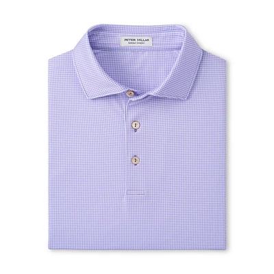 Men's Gingham Performance Jersey Short Sleeve Polo