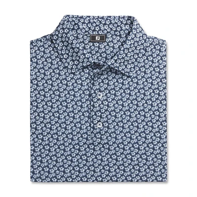 Men's Floral Sketch Print Lisle Short Sleeve Polo