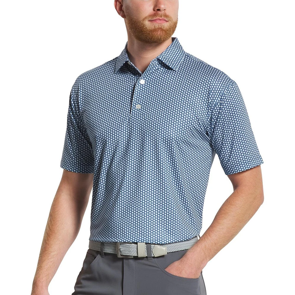 Men's Houndstooth Geo Lisle Short Sleeve Polo