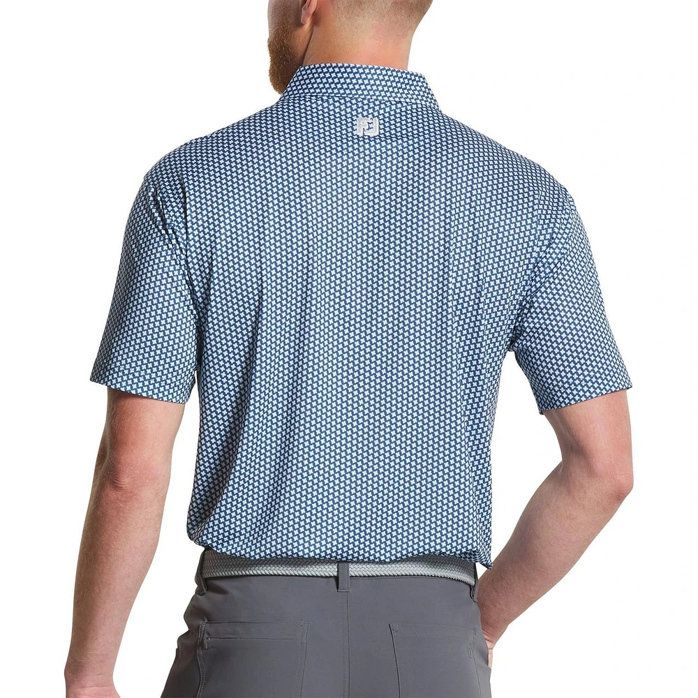 Men's Houndstooth Geo Lisle Short Sleeve Polo