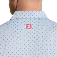Men's Flower Bud Foulard Short Sleeve Polo