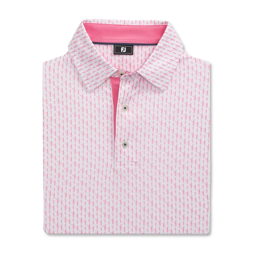 Men's Figure Print Lisle Short Sleeve Polo