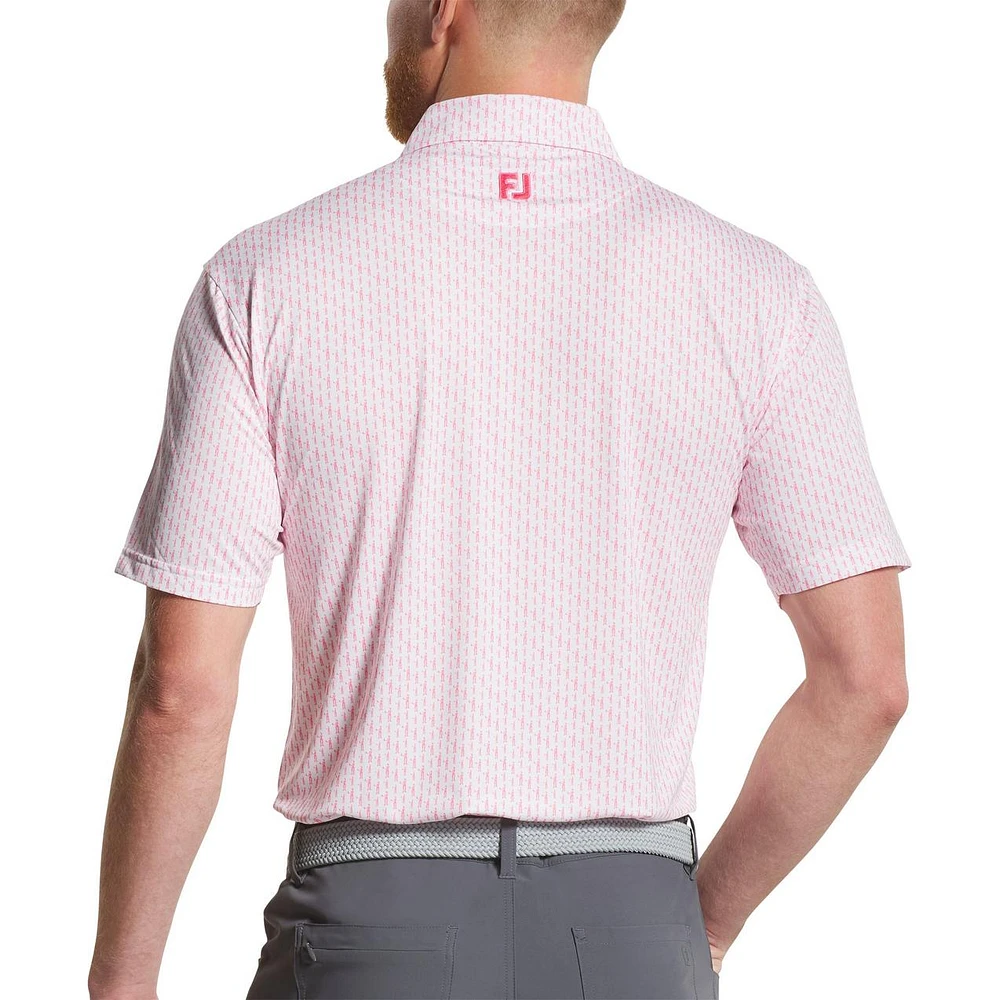 Men's Figure Print Lisle Short Sleeve Polo