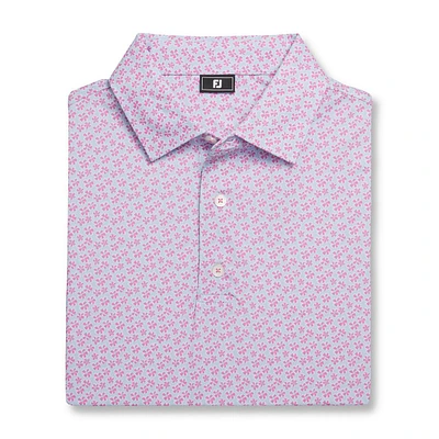 Men's Floral Sketch Print Lisle Short Sleeve Polo