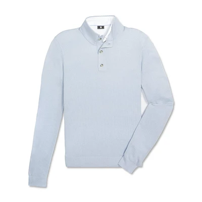 Men's Button Placket Seed Stitch Sweater