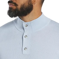 Men's Button Placket Seed Stitch Sweater