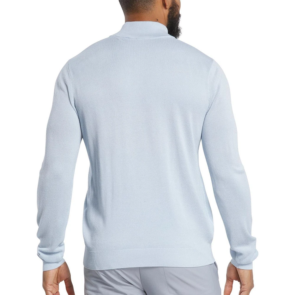 Men's Button Placket Seed Stitch Sweater