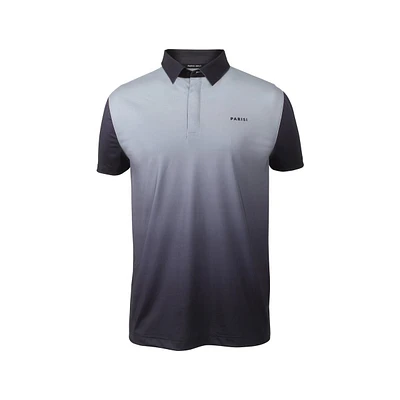 Men's Button Up Screen Print Technical Jersey Short Sleeve Polo