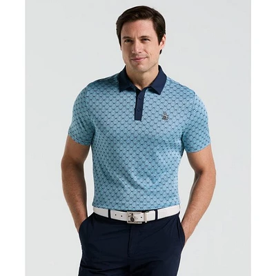 Men's Bohemian Jacquard Block Short Sleeve Polo