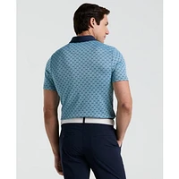 Men's Bohemian Jacquard Block Short Sleeve Polo