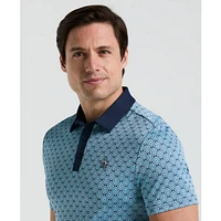 Men's Bohemian Jacquard Block Short Sleeve Polo