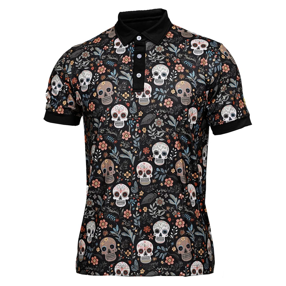 Men's Sugar Skulls Short Sleeve Polo