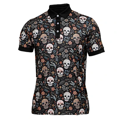 Men's Sugar Skulls Short Sleeve Polo