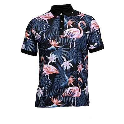 Men's Flamingo Forest Short Sleeve Polo