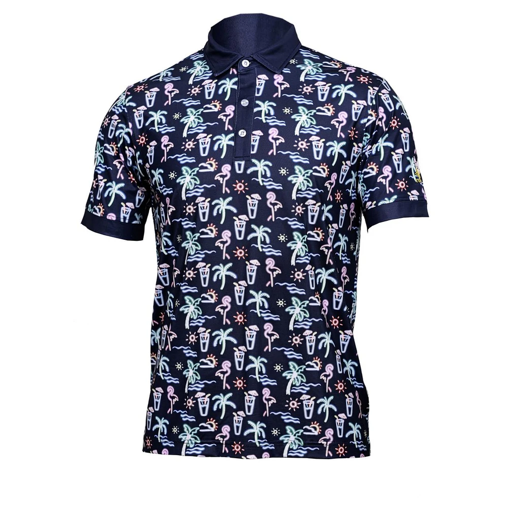 Men's Neon Party Short Sleeve Polo