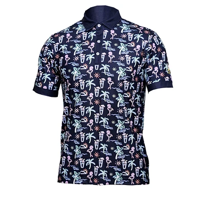 Men's Neon Party Short Sleeve Polo