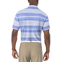 Men's All Over Stripe Printed Short Sleeve Polo