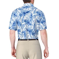 Men's Tropical Leaf Print Short Sleeve Polo