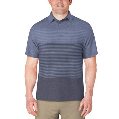 Men's Distressed Stripe Printed Short Sleeve Polo