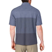 Men's Distressed Stripe Printed Short Sleeve Polo