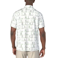 Men's Surfboard Conversational Printed Short Sleeve Polo