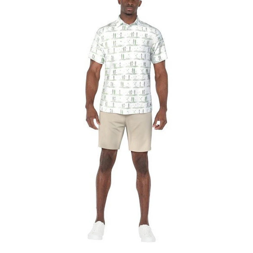 Men's Surfboard Conversational Printed Short Sleeve Polo