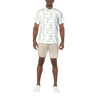 Men's Surfboard Conversational Printed Short Sleeve Polo