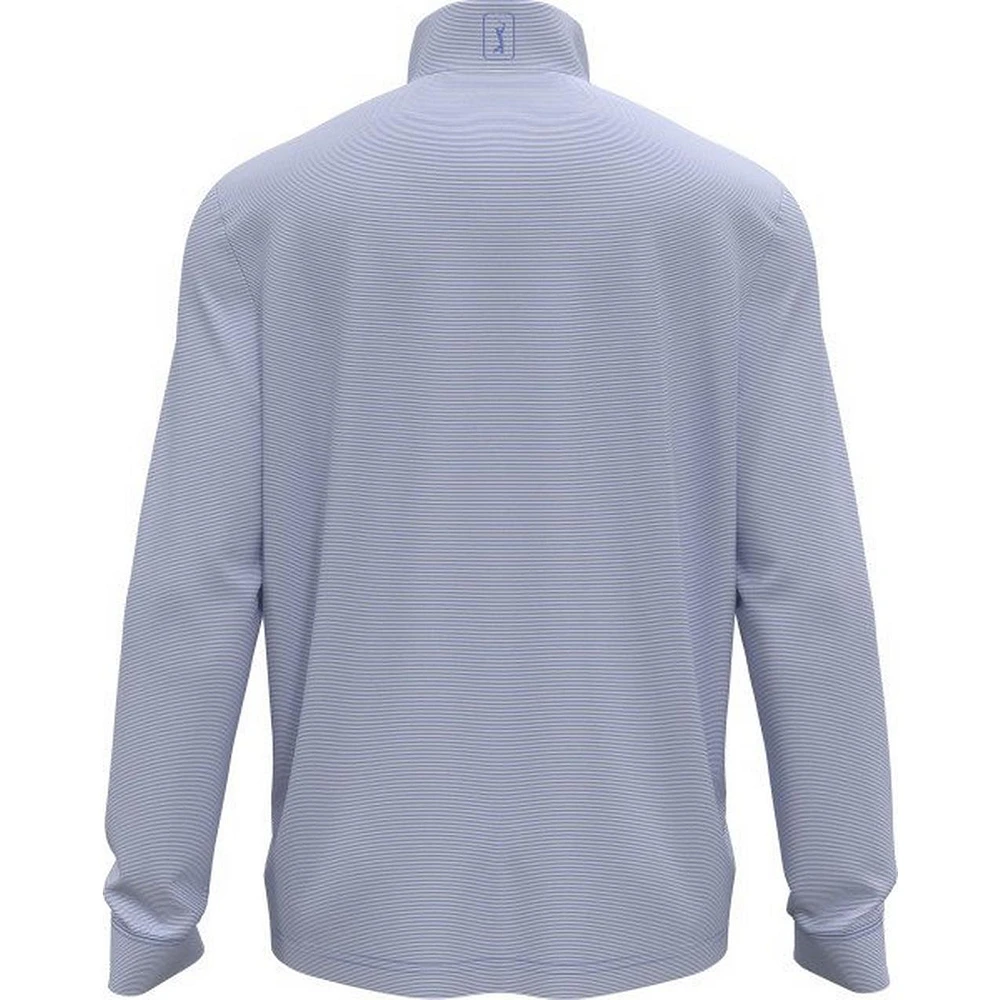 Men's Feeder Stripe Mock Neck Long Sleeve Pullover