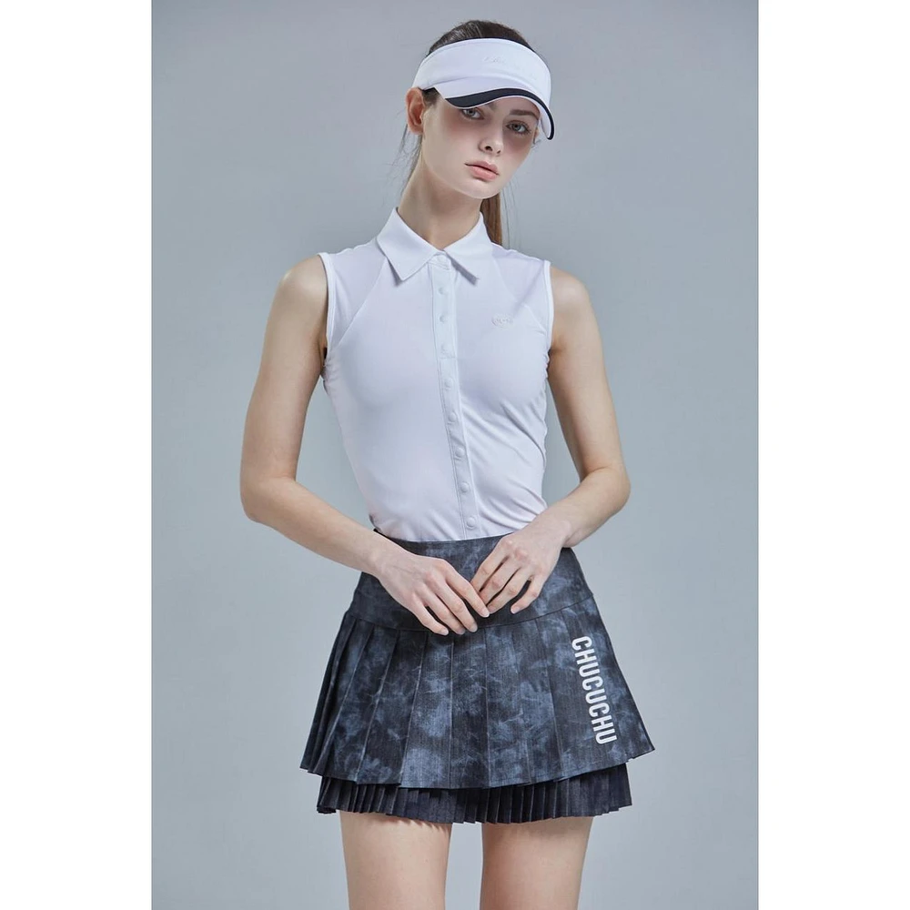 Women's Button Down Sleeveless Polo