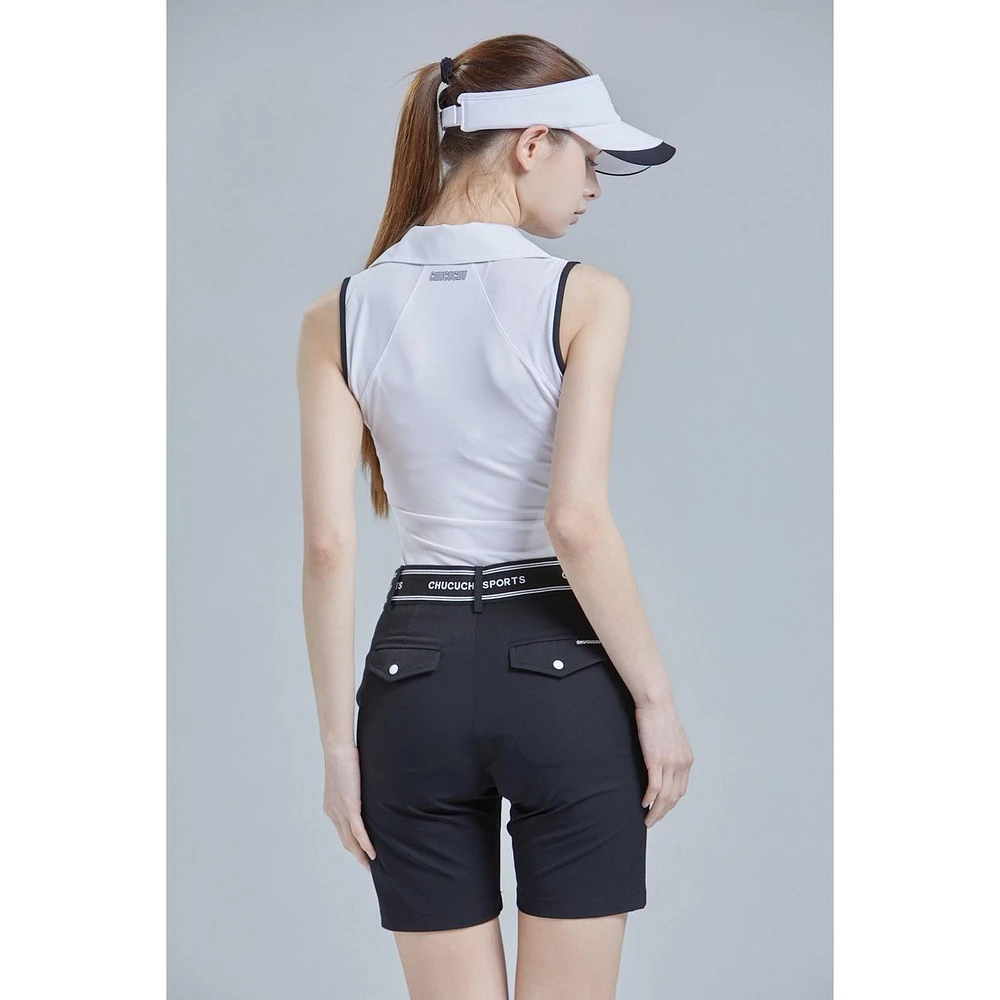 Women's 1/2 Zip Sleeveless Polo