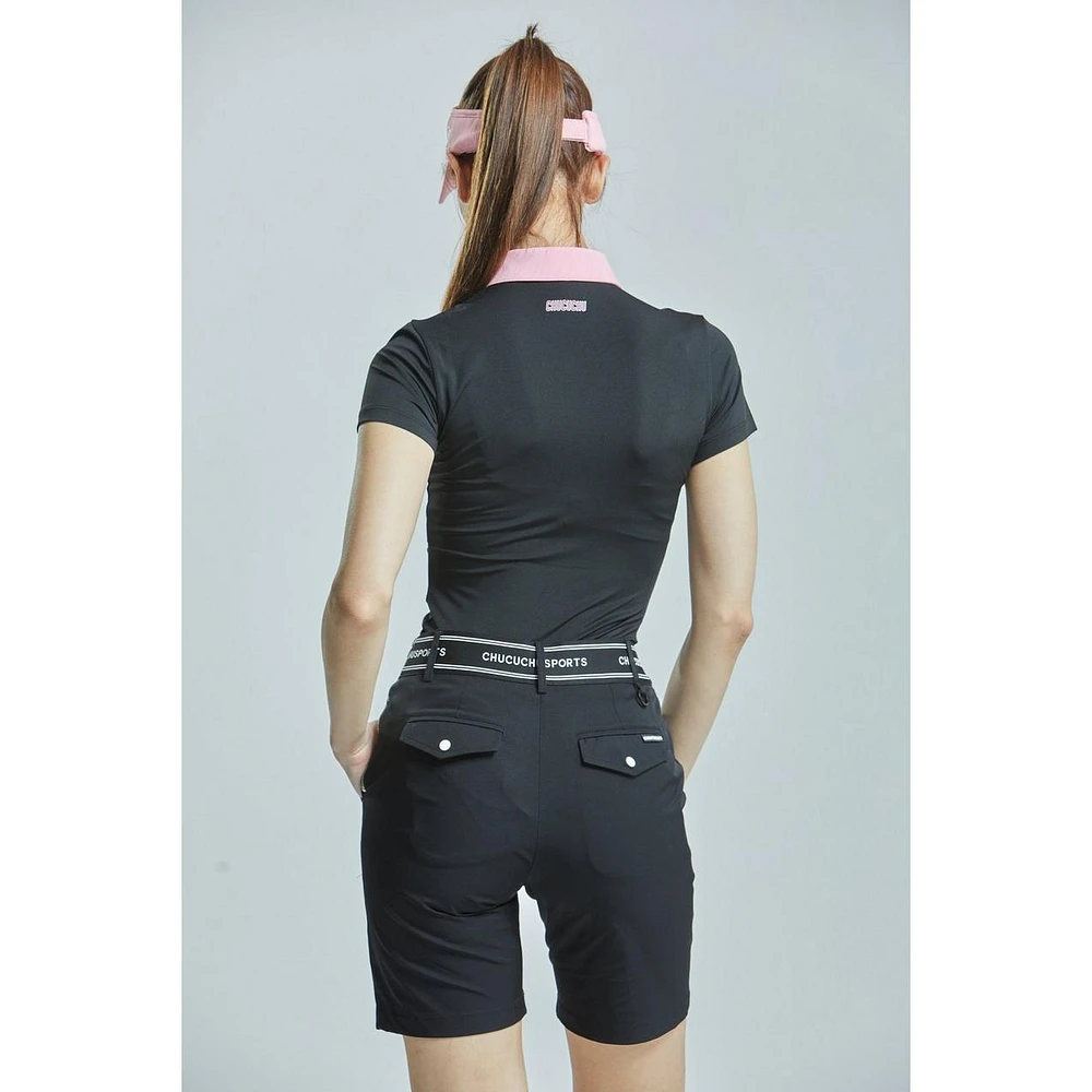 Women's Contrast Collar Short Sleeve Polo