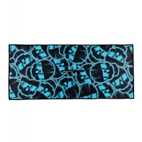 Blue Halftone Stacked Dripping Skulls Towel