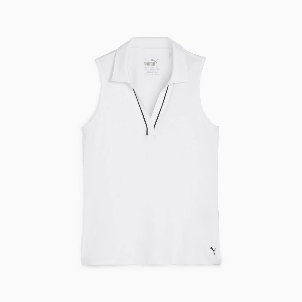 Girl's Cloudspun Piped Sleeveless Polo