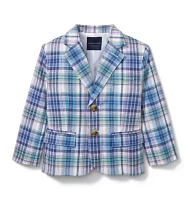 Plaid Linen Blazer