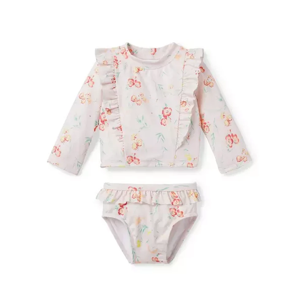 Baby Floral Recycled Rash Guard Set