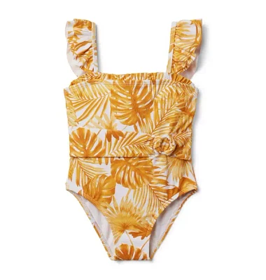 Palm Belted Swimsuit