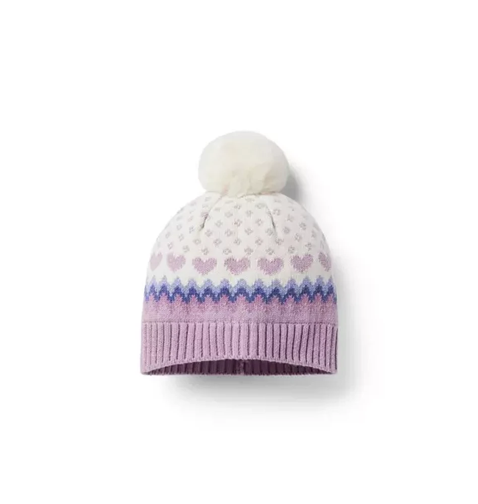 Fair Isle Heart Beanie