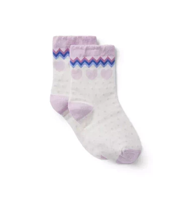 Fair Isle Heart Sock