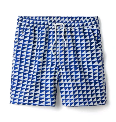 Dawne Florine Men's Tile Print Swim Trunk