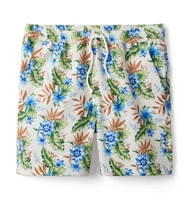 Dawne Florine Men's Tropical Floral Swim Trunk