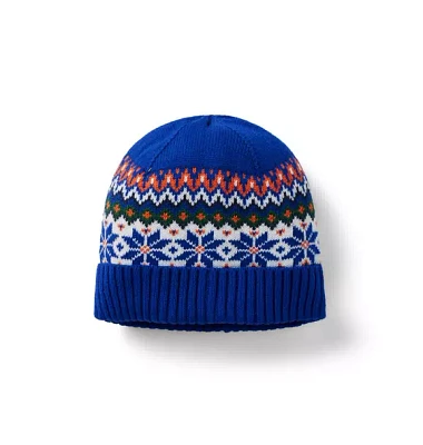 Fair Isle Snowflake Beanie